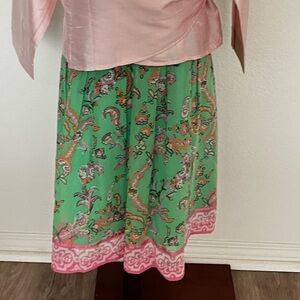 Harold’s silk skirt mint and pink lined great condition size 8